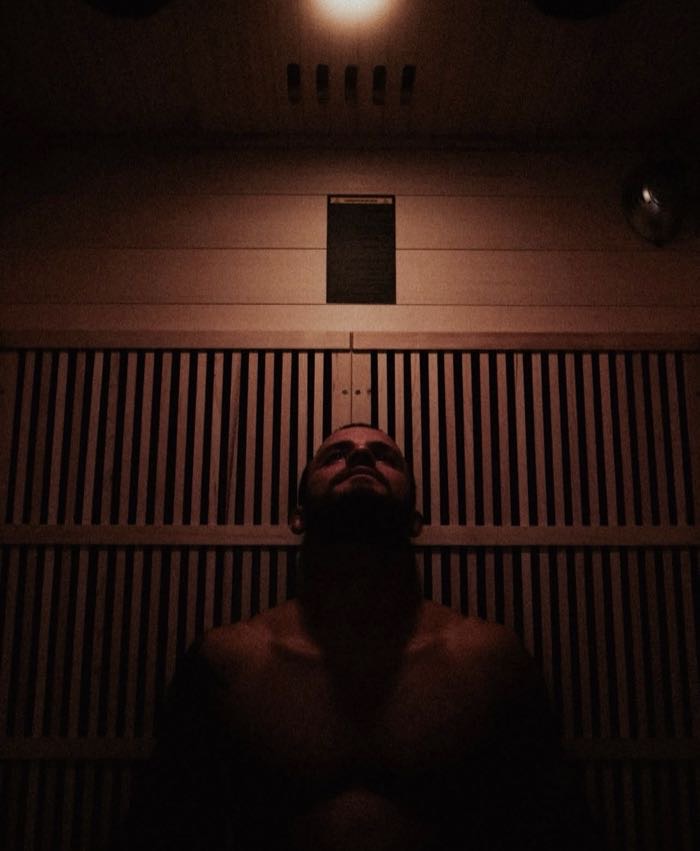 The infrared sauna in the recovery room